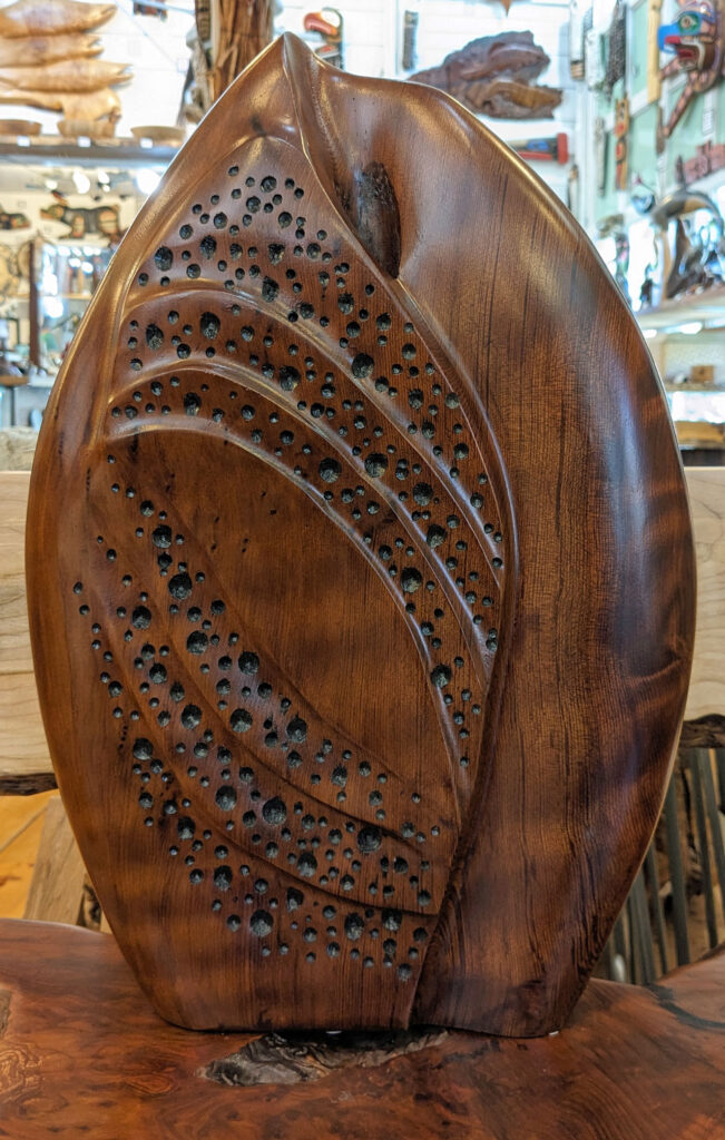 Redwood, swirls and embellishments, $750