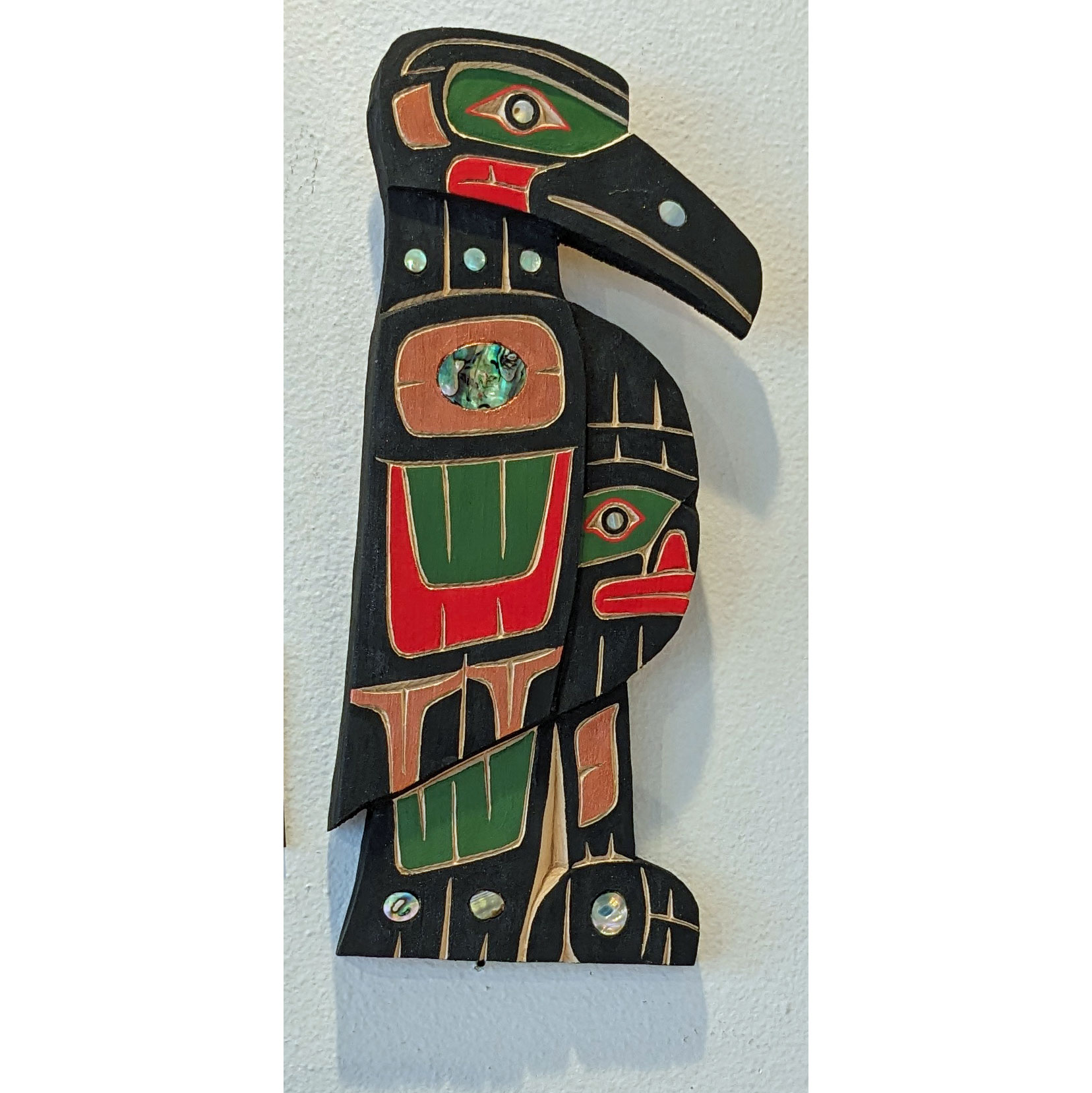 First Nations Raven with Abalone Inlays