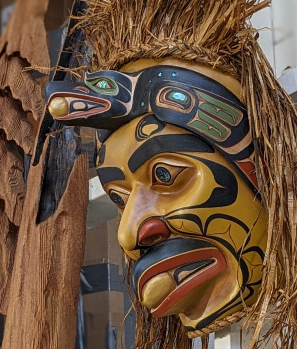 First Nations Raven and the Light Mask, 26 x 16 x 8
