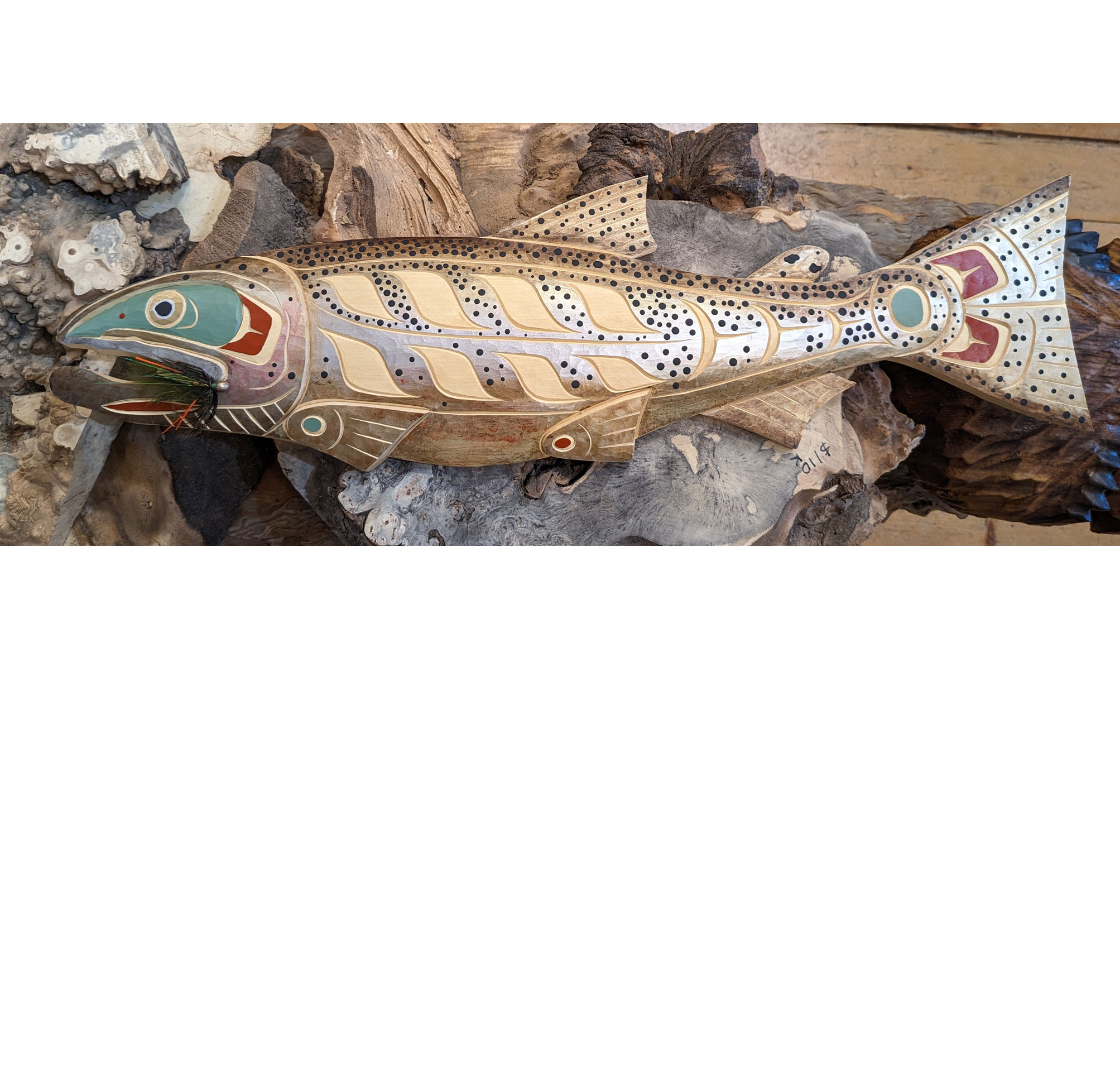 First Nations Cutthroat Trout 25" Wall Panel and Fly