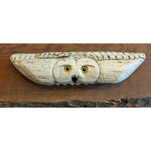 Flying Driftwood Snowy Wall Owl 17 x 4.5 x 2.5