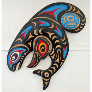 First Nations Orca, Raven, and Salmon Wall Panel 16 x 14 x .75