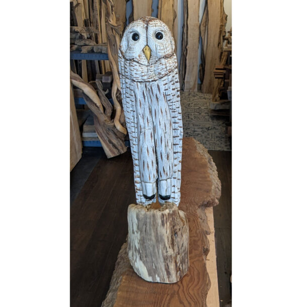 Driftwood Freestanding Barred Owl, 32 x 8 x 5