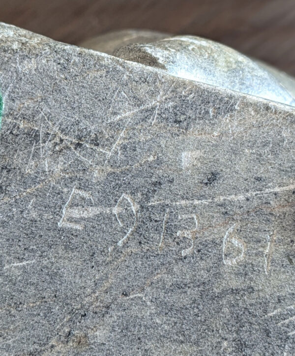 Alaskan "Man Holding a Seal" Serpentine Stone Carving - Image 7