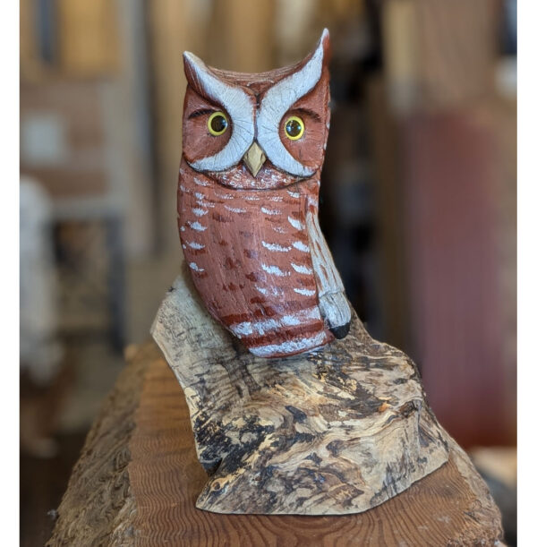 Driftwood Freestanding Screech Owl, 12 x 8 x 6