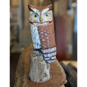 Driftwood Freestanding Screech Owl, 18 x 7 x 6