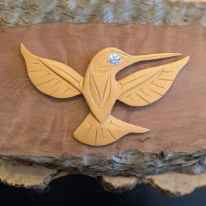 First Nations Hummingbird with Eye Inlay, 13 x 7.5 x 1