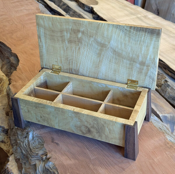 Pagoda Box, 11.5 x 5.5 x 4, Myrtlewood and Walnut - Image 2