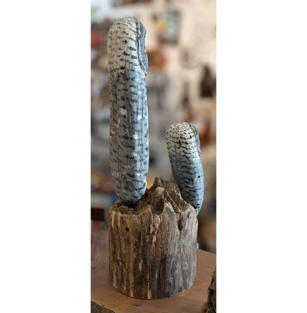 Driftwood Great Gray Owl Mom and Baby 16 x 7 x 6 - Image 2