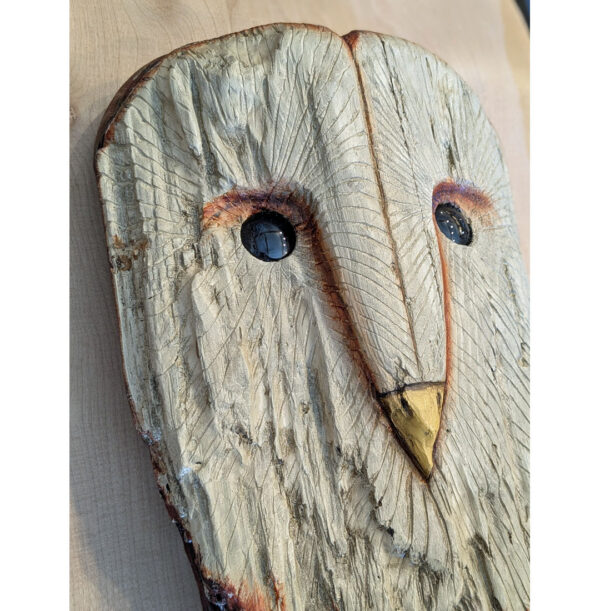 Driftwood Barn Owl Head, 16 x 9 x 3.5 - Image 2