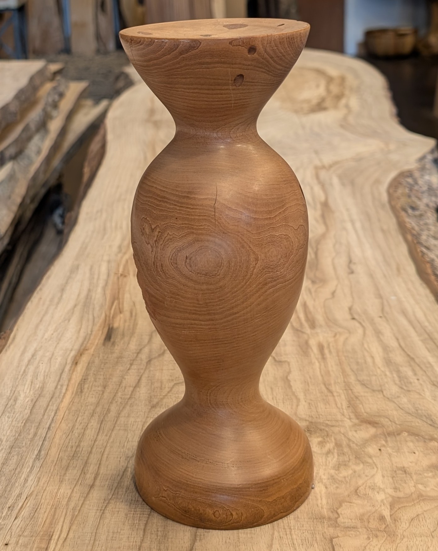 Carved Madrona Candle Holder, 10.5 x 4 x 4 - Image 4
