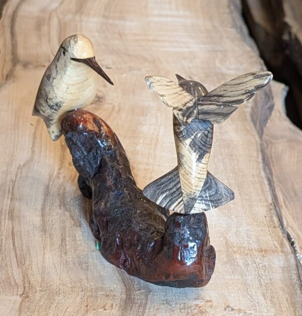 Buckeye Burl Hummingbird Pair - Image 4