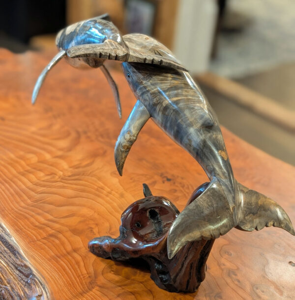 Buckeye Burl Humpback Whale Pair - Image 2