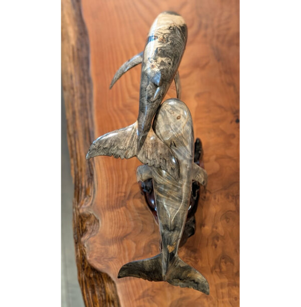 Buckeye Burl Humpback Whale Pair - Image 3